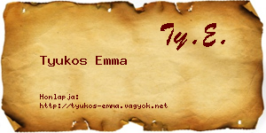Tyukos Emma névjegykártya