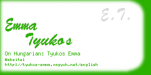 emma tyukos business card